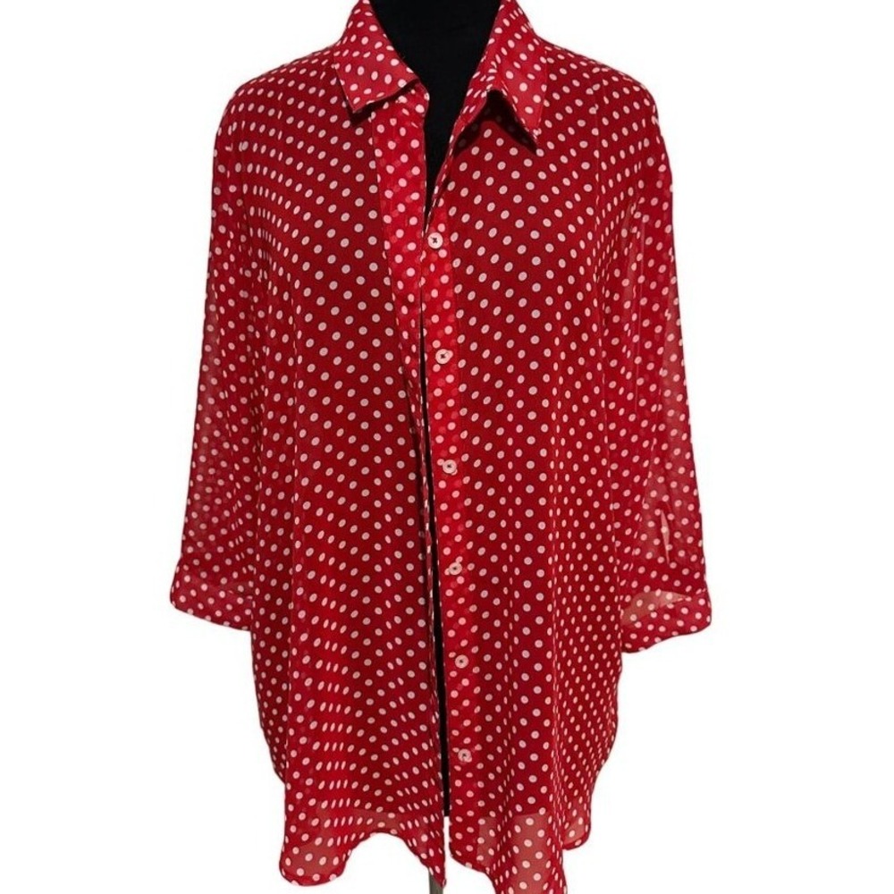 Red‎ & White Polka Dot Susan Graver 1X Minnie Mouse Inspired